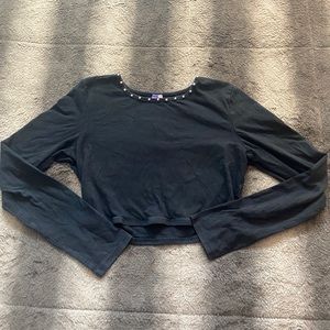 Long Sleeve Black Spike Top